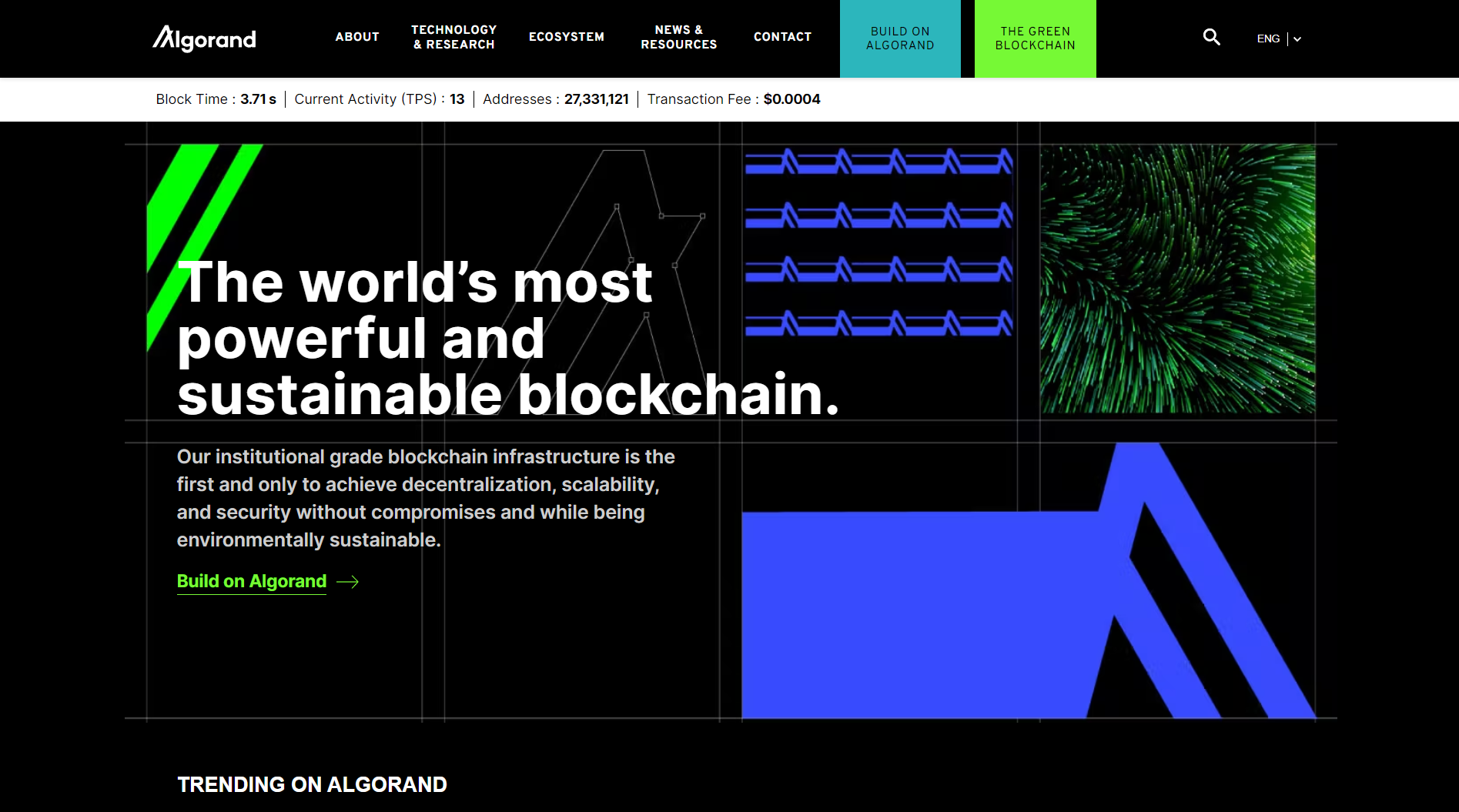 Algorand landing page