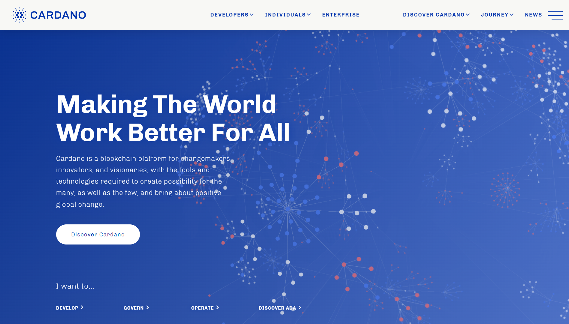 Cardano landing page