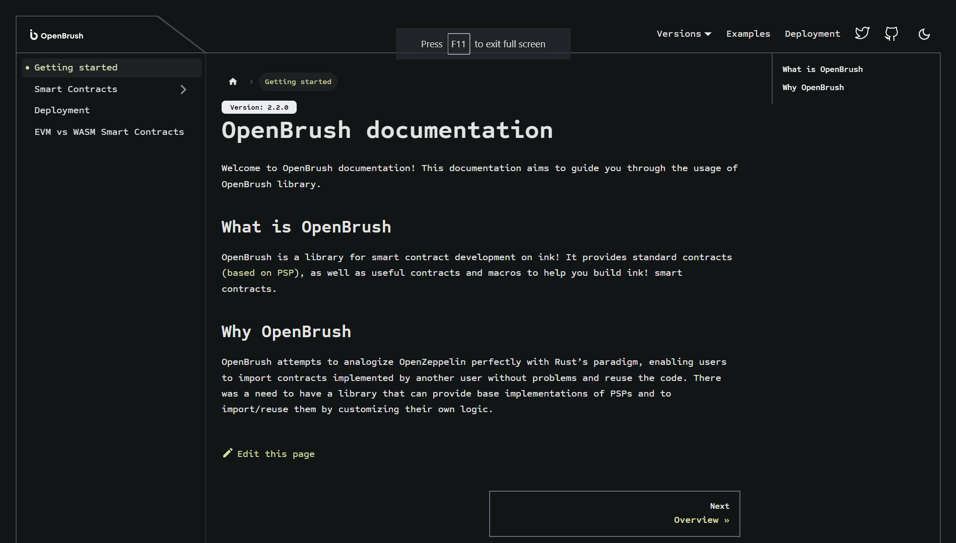 Open brush landing page