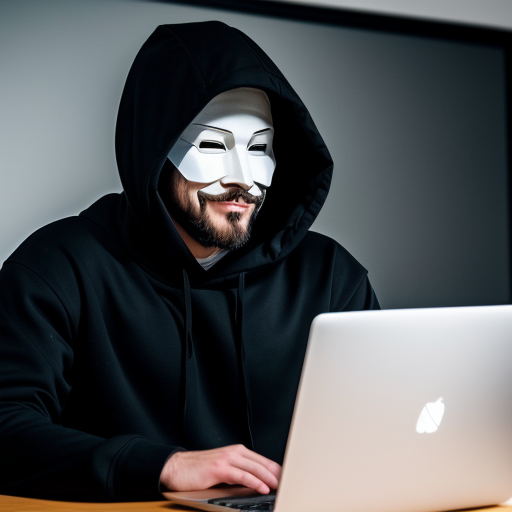 anonymous hacker in front of a system